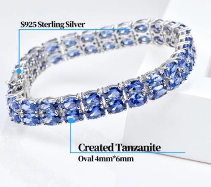 Tanzanite Sterling sølv smykker armbånd luksus stil utsøkte smykker