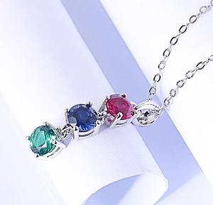 Ruby Sapphire Emerald Color Sterling Silver Pendant Stone Design 925 Pendant