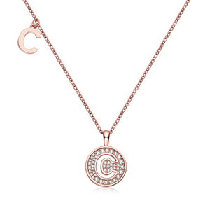 Alfabetisk serie C Lovely Rose Gold Halskjede