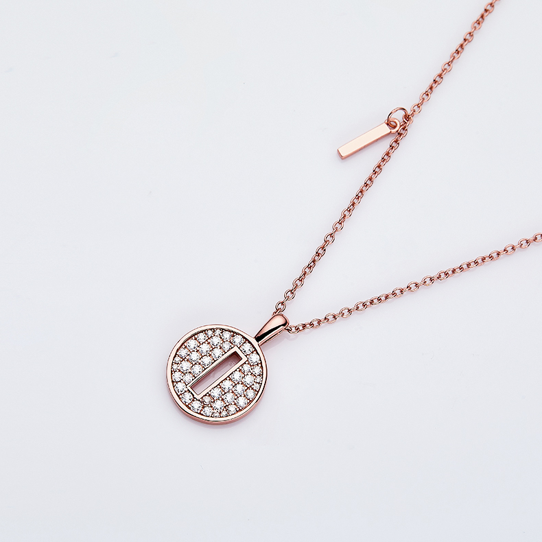 Alfabetisk serie I Lovely Rose Gold Necklace