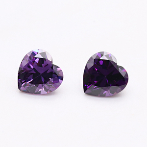 Purple Heart Cut høykvalitets fabrikk engros Cubic Zirconia