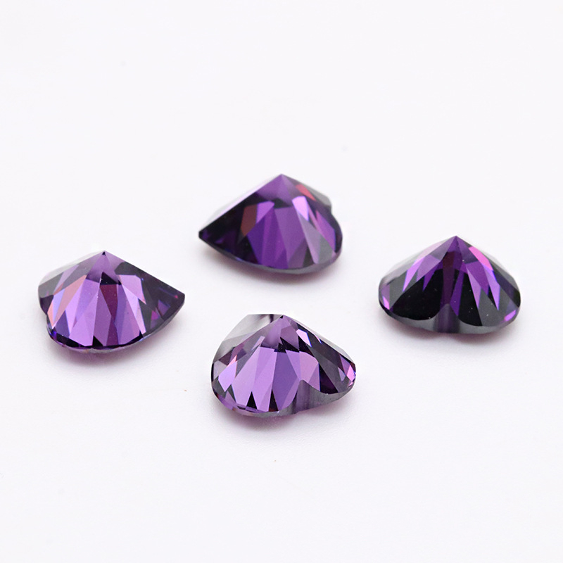 Purple Heart Cut høykvalitets fabrikk engros Cubic Zirconia