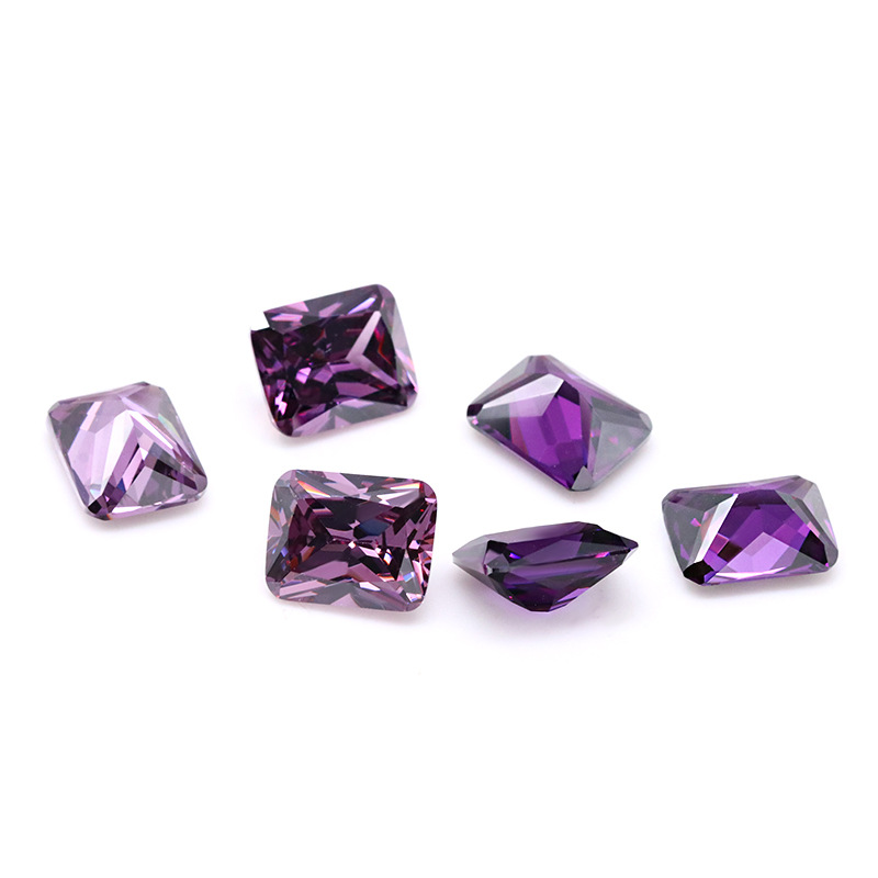 Fuchsia 3A Krystall DEF Farge VVS 3EX Rektangulær Cubic Zirconia